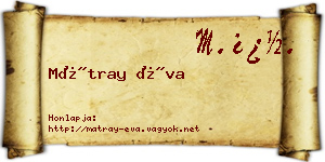 Mátray Éva névjegykártya